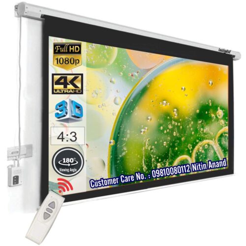 Motorised Projector Screen 8x6 ft Supports 1080 P 3D and 4K Viewing Technology